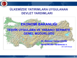 Dr.Mehmet Yurdal Şahin - Ekonomi Bakanlığı