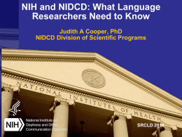 critical updates about nih and nidcd