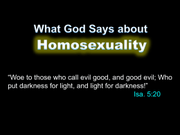 What God Says About Homosexuality