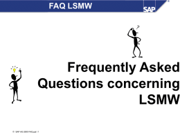 FAQ LSMW Which data can be migrated using the LSM