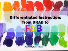 Differentiated Instruction: from DRAB to