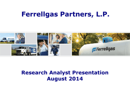 Research Analyst Presentation, August 2014