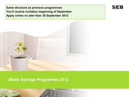 The Share Savings Programme 2012