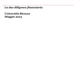 Lezione 13 La due diligence finanziaria - 31-05-2013