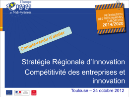 compétitivité des entreprises et innovation - Région Midi