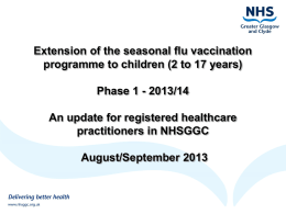 Extension of seasonal flu vaccination programme to children