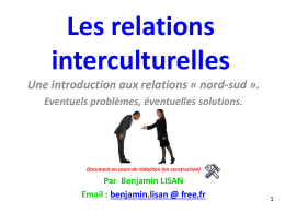 Les relations interculturelles - Accueil du Site de Benjamin LISAN