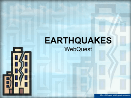 EARTHQUAKES WebQuest