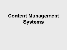 PowerPoint Presentation - Content Management Systems