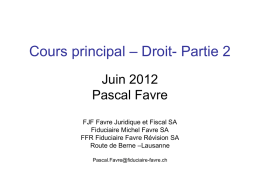 Diapositive 1 - Fiduciaire Michel Favre SA