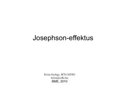 Szuprajegyzetek\Josephson