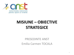misiune – obiective strategice - Ministerul Tineretului si Sportului