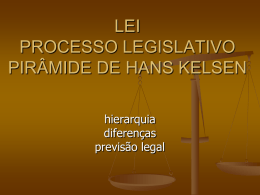 LEI PROCESSO LEGISLATIVO PIRÂMIDE DE HANS KELSEN