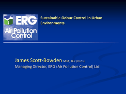 Sustainable Odour Control in Urban Environments