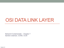 Ch. 7 - OSI Data Link Layer