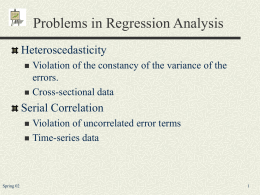 Problems in Regression Analysis