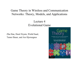 Evolutional Game - Wireless networking, Signal processing and