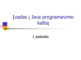 Įvadas į Java programavimo kalbą