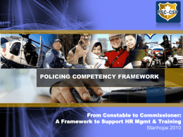Policing Competency Framework - Canadian Police Knowledge