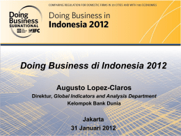 Presentasi - Doing Business di Indonesia 2012