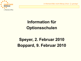 Information für Optionsschulen 2010