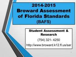 2014-2015 Broward Assessment of Florida Standards (BAFS)