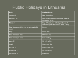 Celebrations in Lithuania (ppt