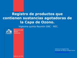 Registro de Productos - Ministerio del Medio Ambiente