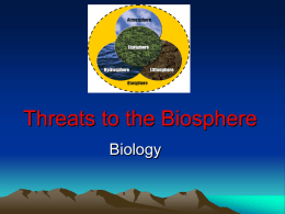 Threats to the Biosphere powerpoint