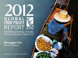 Informe Mundial sobre Política Alimentaria. IFPRI, International Food