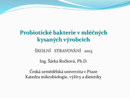 B Probiotické bakterie v kysaných mléčných výrobcích