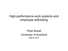 Peter Boxall - University of Auckland