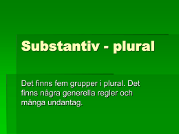 Substantiv - plural