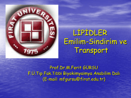 Tıp-1 Lipidler Emilim-Sindirim ve Transport