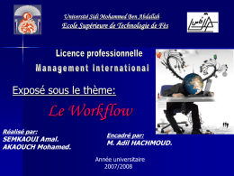 Amal Semkaoui et Akouche Mohamed: Workflow