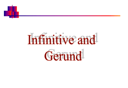 Infinitive and Gerund