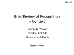 Lecture 20 - Review of Recognition