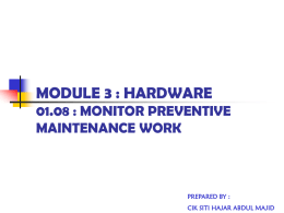 01.08 Monitor Preventive Maintenance Work