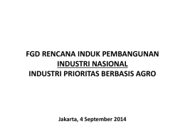 FGD Rencana Induk Pembangunan Industri Nasional Industri
