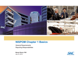 Basics-NISPOM Chapter 1 July 2013