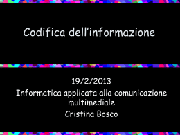 Codifica dell`informazione - Dipartimento di Informatica