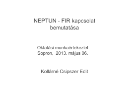 NEPTUN - FIR kapcsolat bemutatása