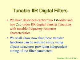 Tunable IIR Digital Filters
