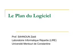 2 Le Plan du Logiciel.