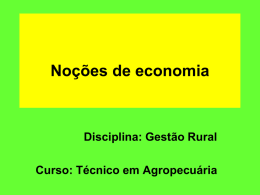 Gestao Rural - Nocoes de Economia