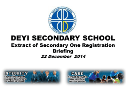Secondary One Registration Administrative Matters