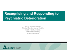 Recognising and Responding to Psychiatric