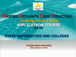 UACS Funding Source Code Application Course for SUCS