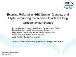 Exercise Referral in NHS Greater Glasgow and Clyde