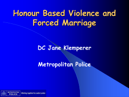 Honour Based Violence presentation